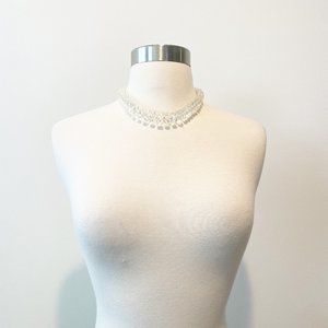 605 Vintage Sterling Faceted Quartz Crystal Rondelle Beaded Necklace